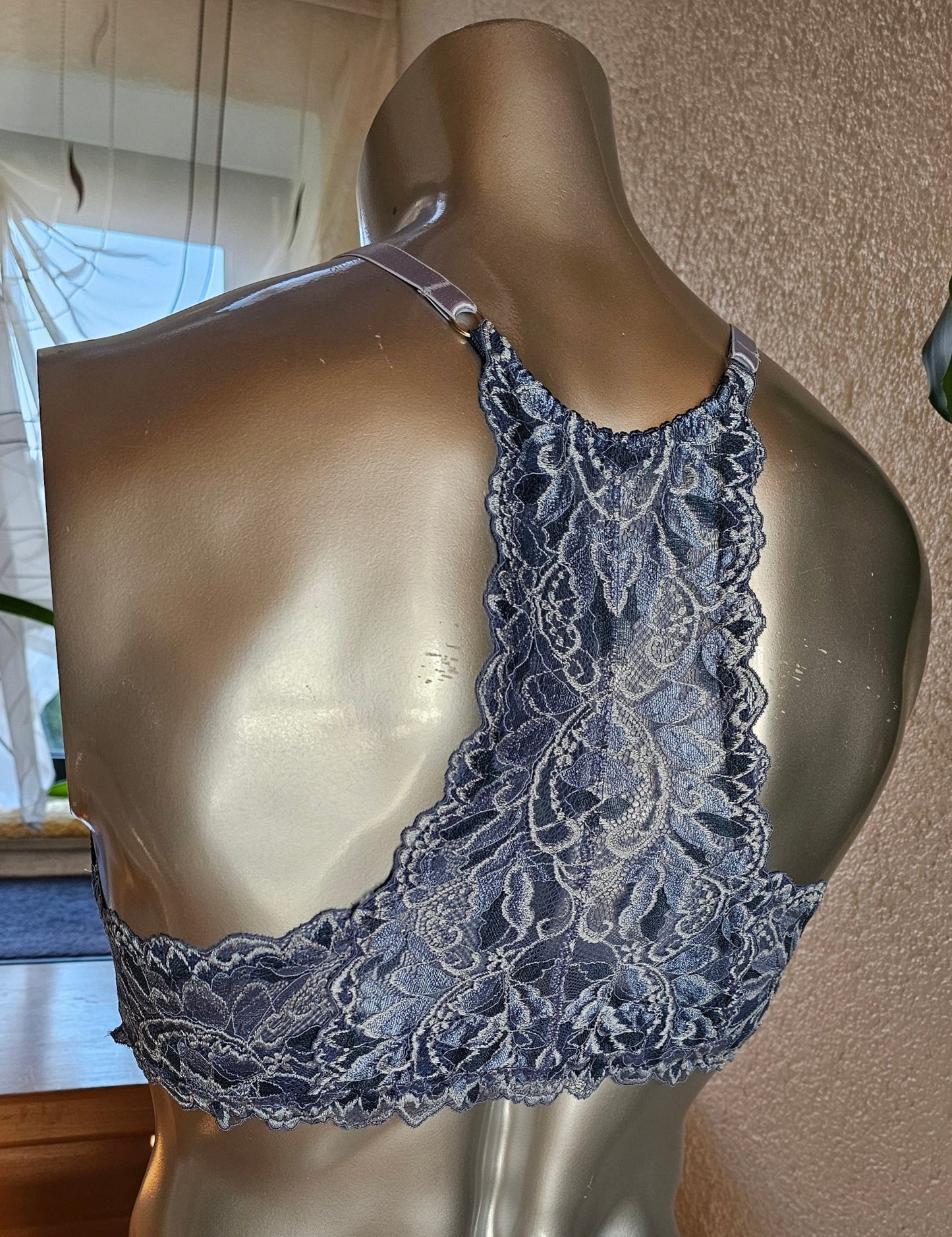 Herren Muscle - Shirt Bustier sportliche Unterwäsche elastische jeans farbene transparente Spitze - SEXSENSE