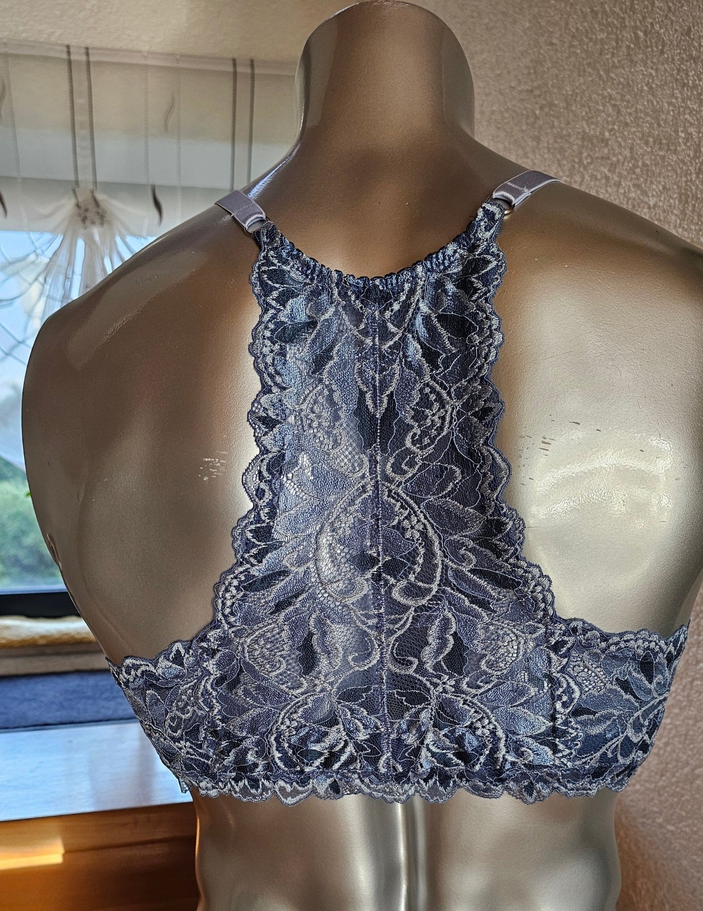 Herren Muscle - Shirt Bustier sportliche Unterwäsche elastische jeans farbene transparente Spitze - SEXSENSE