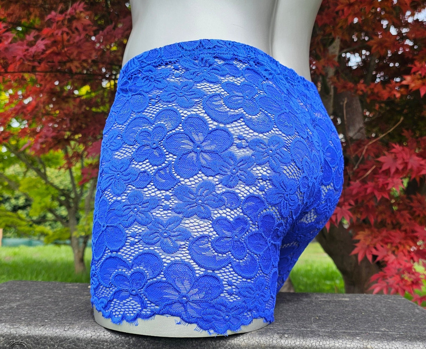 Boxershorts Spitze royalblau elastisch transparent enganliegend sexy - SEXSENSE