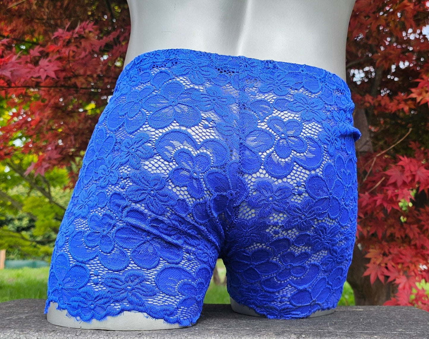 Boxershorts Spitze royalblau elastisch transparent enganliegend sexy - SEXSENSE
