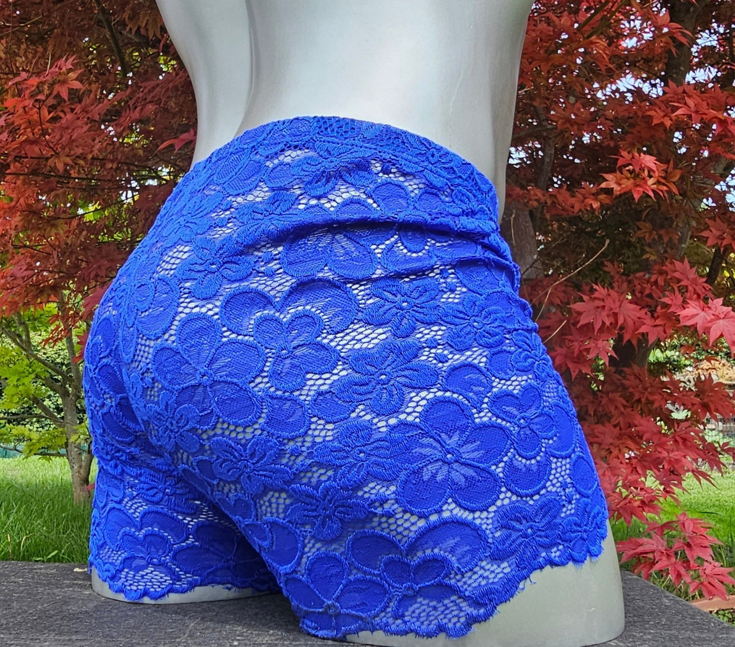 Boxershorts Spitze royalblau elastisch transparent enganliegend sexy - SEXSENSE