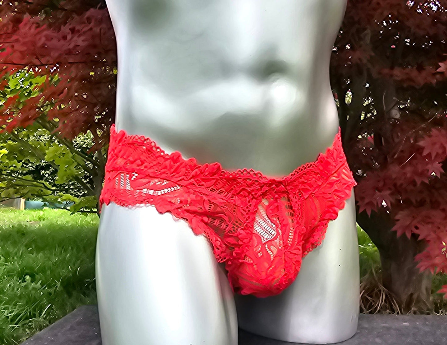 Herren Spitzen Slip Hipster Panty Ferrari - rot feminin Crossdress - Secret - SEXSENSE