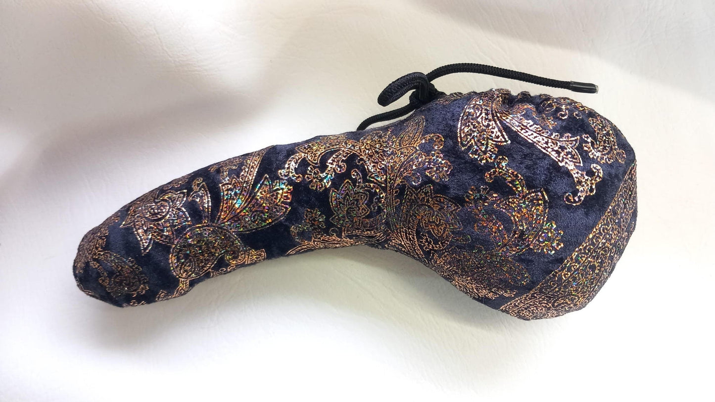 Penissocke Lümmeltüte Juwelensäckchen Lycra Samt Sleeve mit Gold Hologramm Muster - SEXSENSE