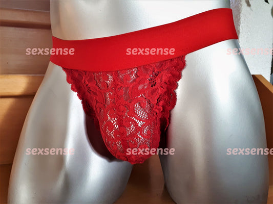 Slip sexy aus blutroter Spitze - SEXSENSE