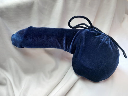 Penissocke Lümmeltüte Juwelensäckchen dunkelblauer Samt Eierwärmer Willypyjama - SEXSENSE
