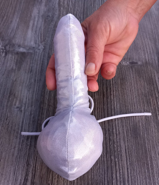 Penissocke Lümmeltüte Juwelensäckchen silberner Lycra Sleeve - SEXSENSE