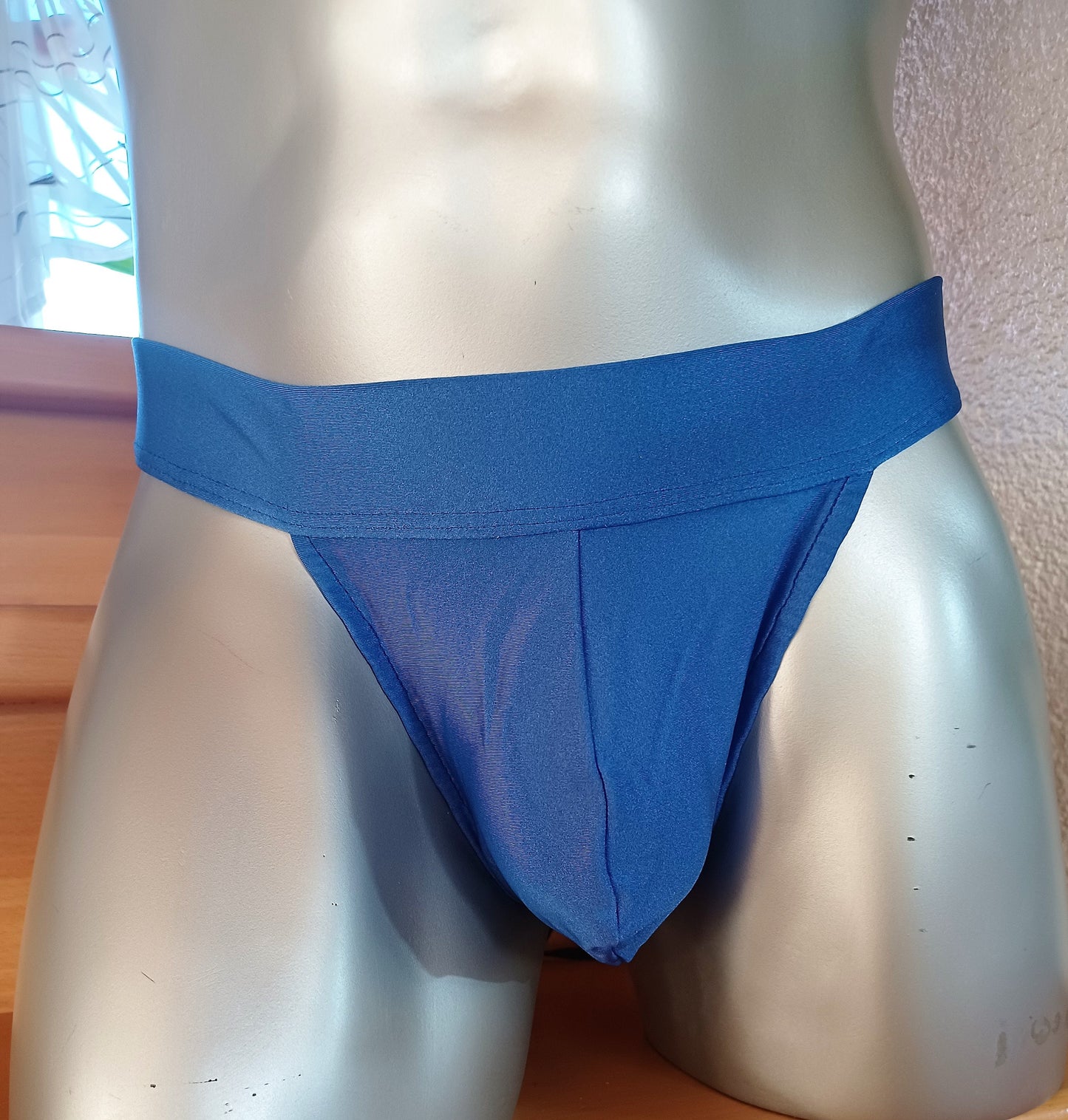 Thong fetisch ouvert Silikon Cockring Clubwear royalblau Unikat Badehose Gr. M oder L Suspensorium Push Up