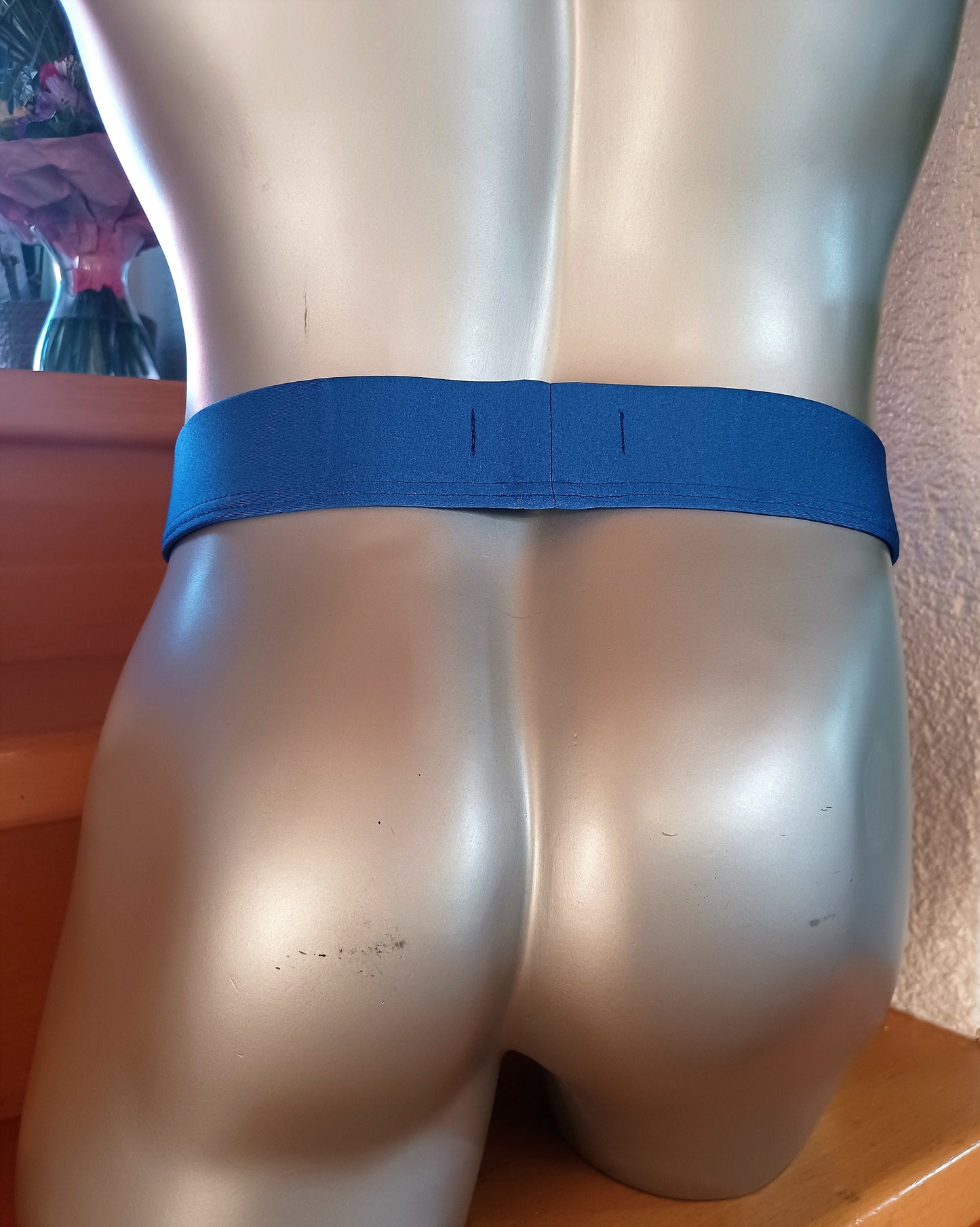 Thong fetisch ouvert Silikon Cockring Clubwear royalblau Unikat Badehose Gr. M oder L Suspensorium Push Up