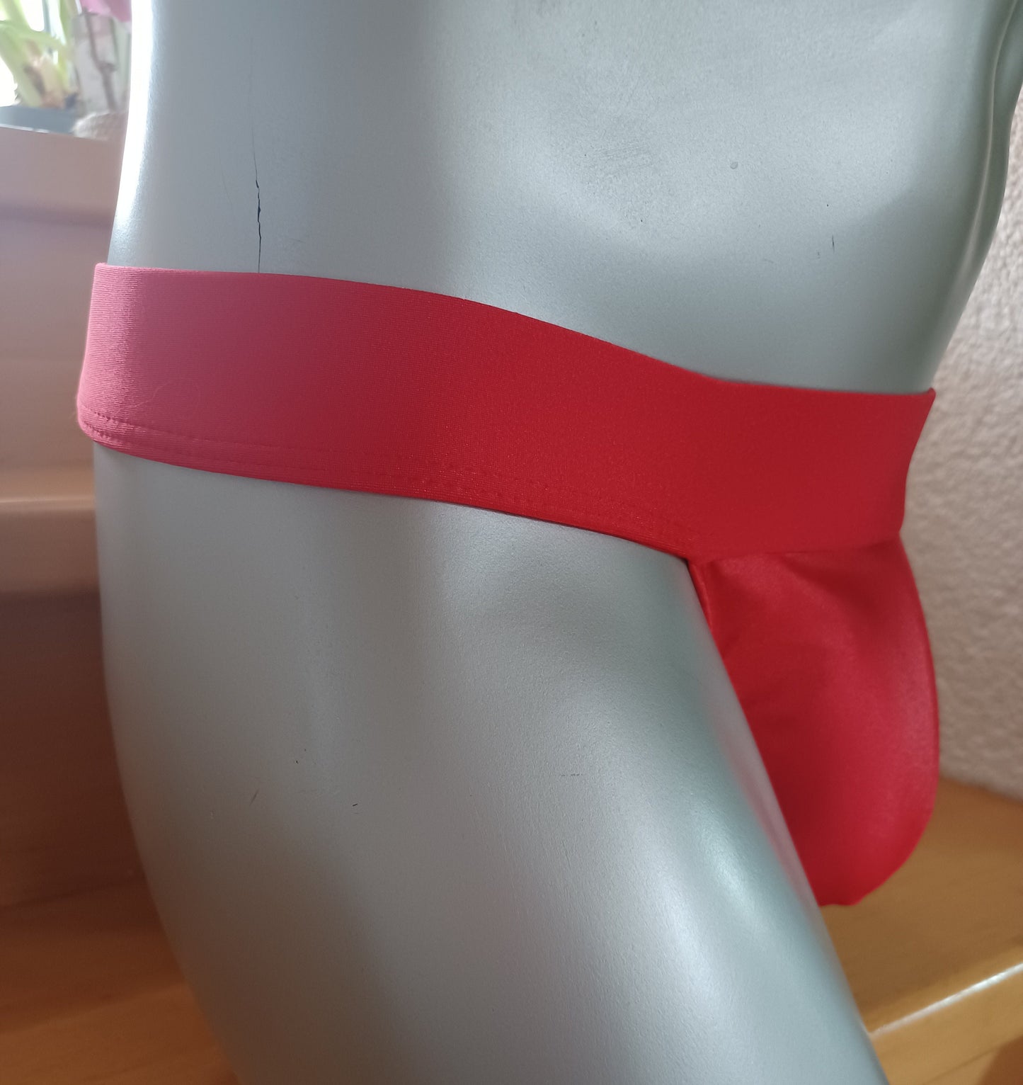 Thong fetisch ouvert Silikon Cockring Clubwear rot wetlook Unikat Badehose Gr. S oder M, Suspensorium Push Up