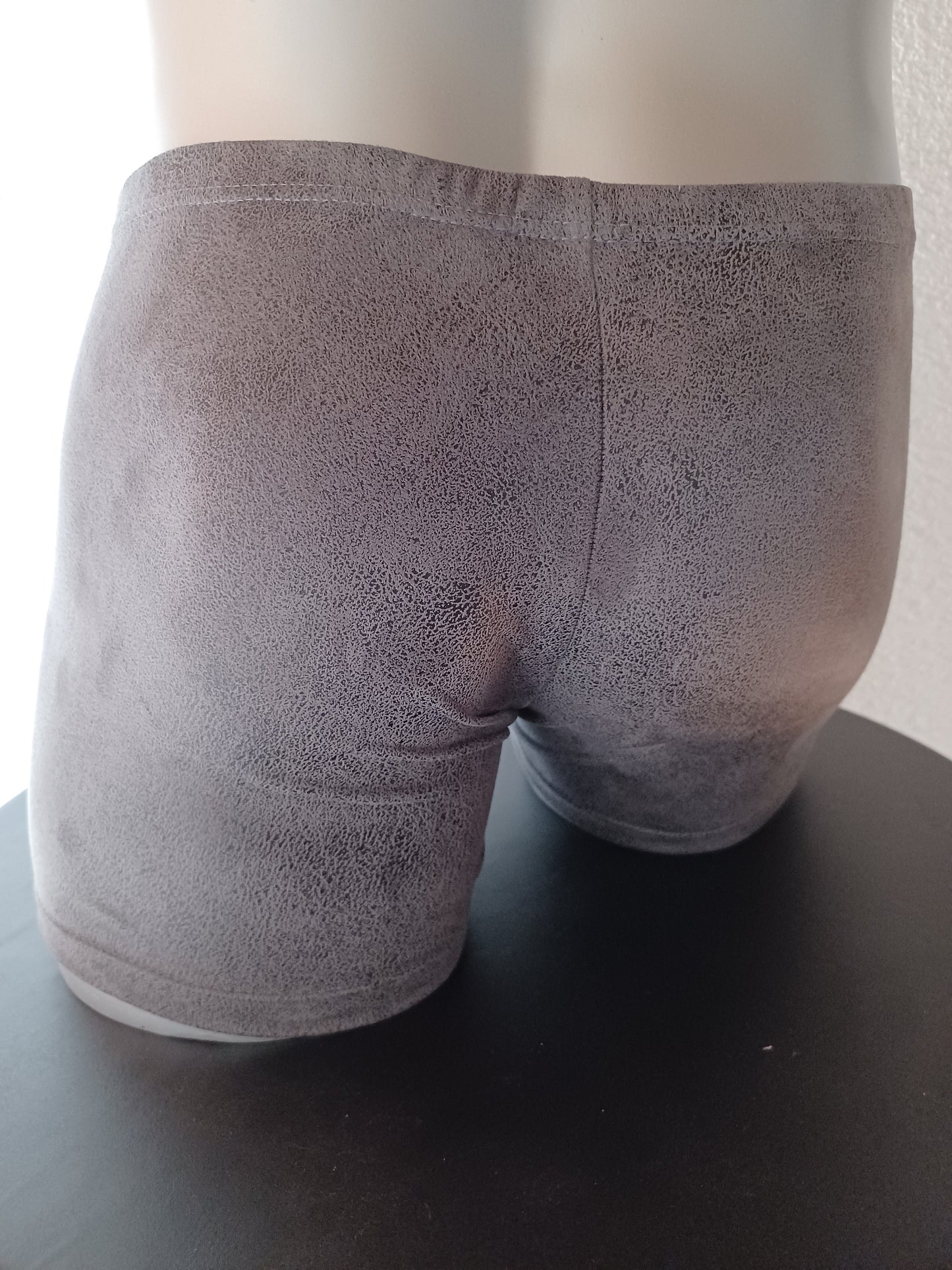 Wasch-Leder Boxer-Shorts Suede Herren Dessous Unterwäsche Lingerie  Boxershorts elastisches Antikleder grau Gr S-XL Unikat