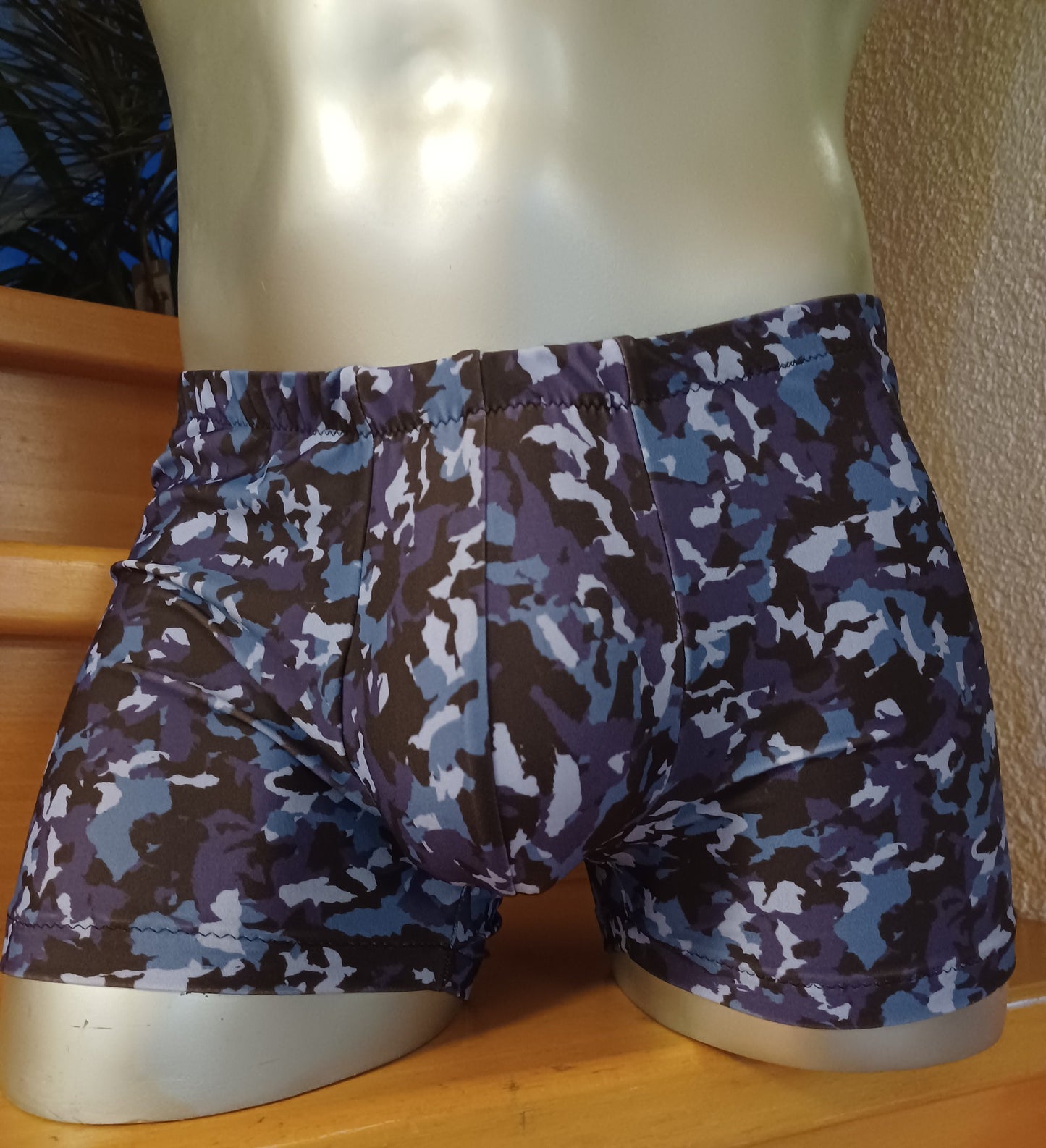 Kinky polos Gay Sissy Boxershorts elastisch camouflage blau Gr S-XL Unikat Herren Dessous Unterwäsche Lingerie