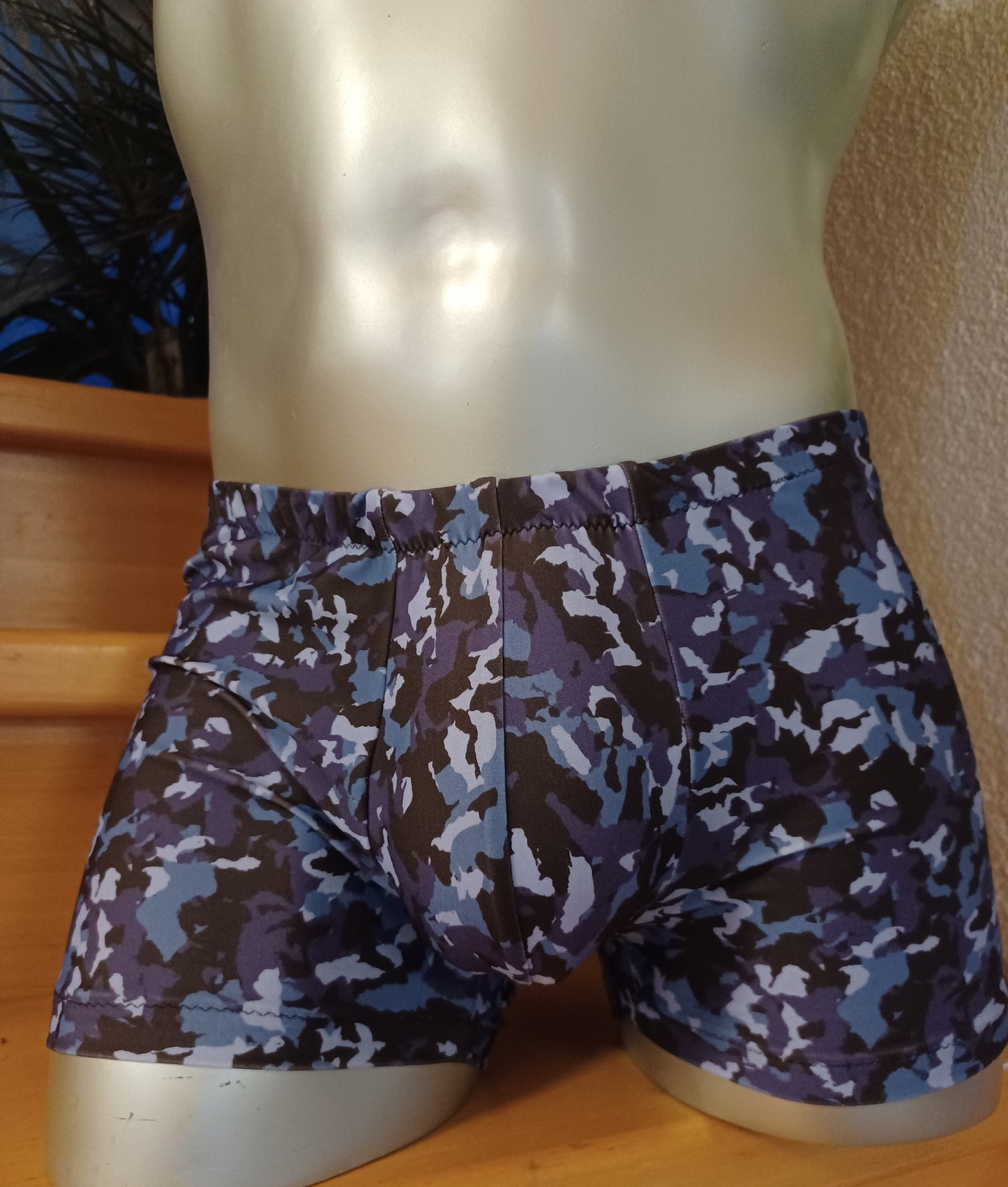 Kinky polos Gay Sissy Boxershorts elastisch camouflage blau Gr S-XL Unikat Herren Dessous Unterwäsche Lingerie