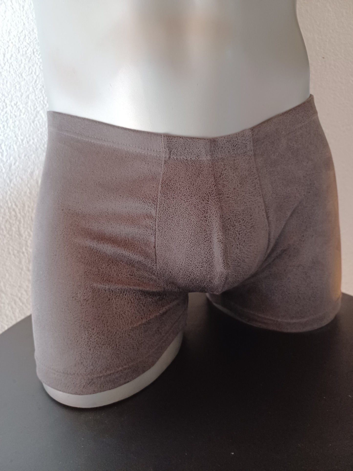 Wasch-Leder Boxer-Shorts Suede Herren Dessous Unterwäsche Lingerie  Boxershorts elastisches Antikleder grau Gr S-XL Unikat