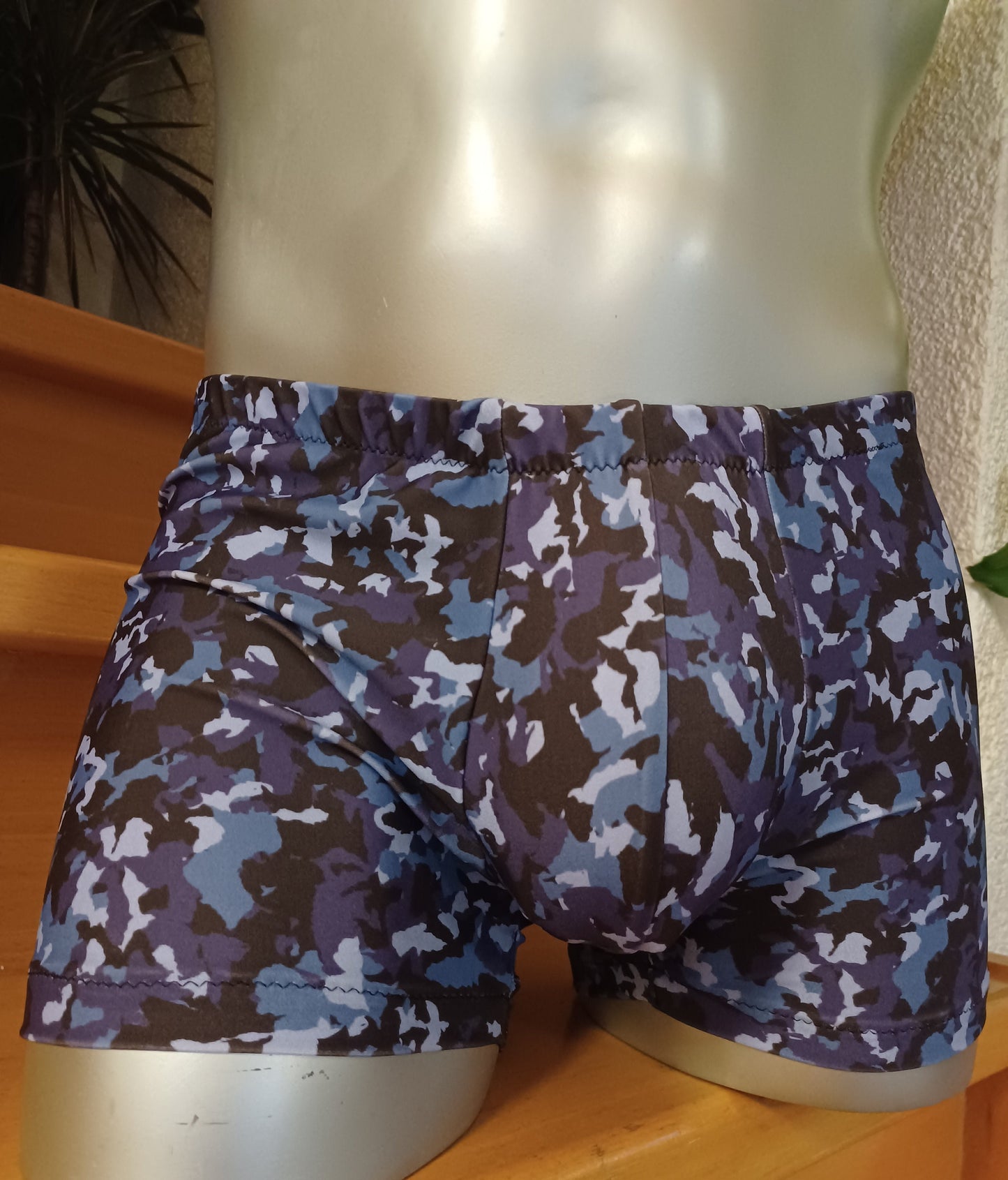 Kinky polos Gay Sissy Boxershorts elastisch camouflage blau Gr S-XL Unikat Herren Dessous Unterwäsche Lingerie