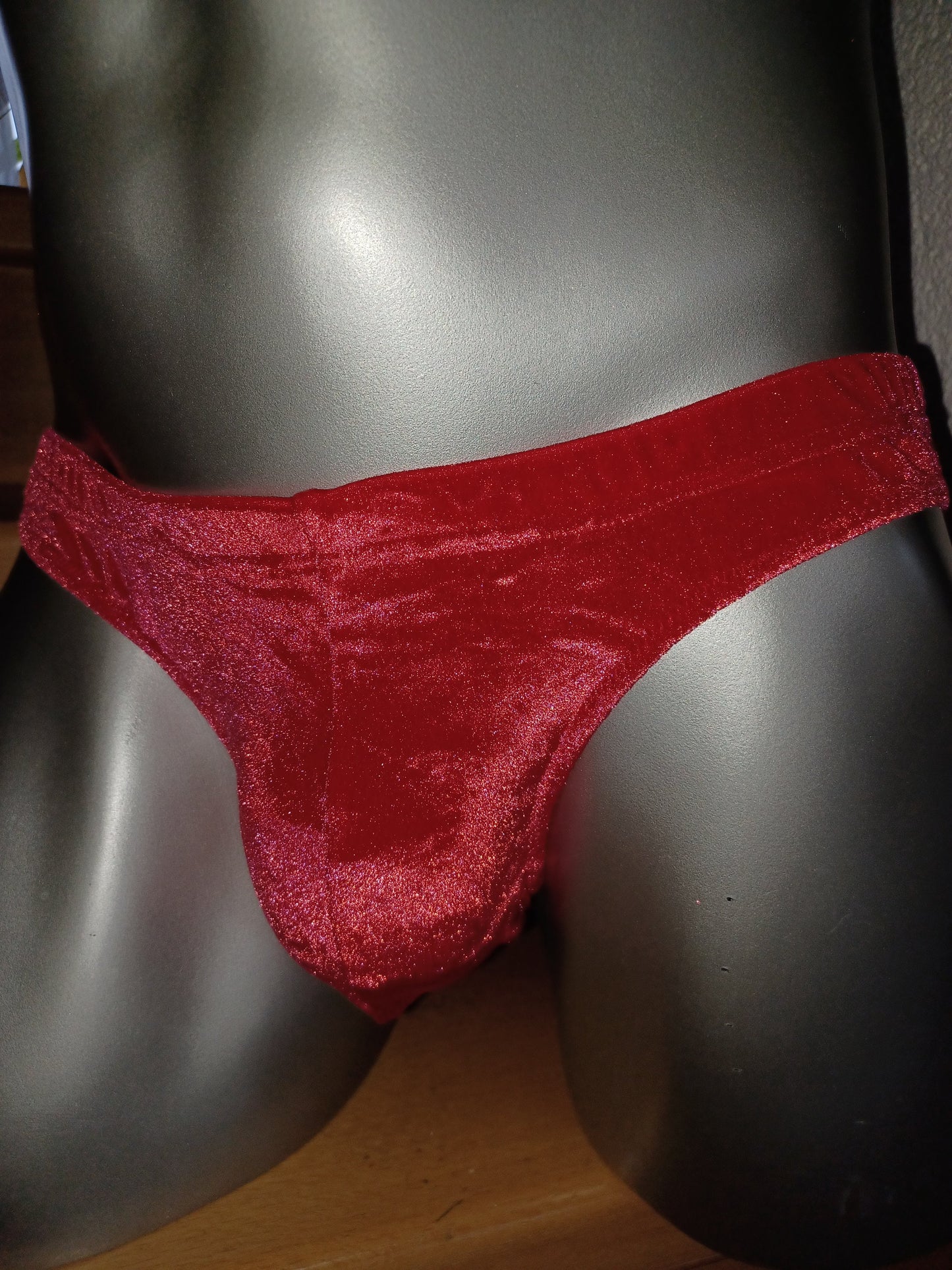 Badehose Herren Slip Ferrari rot Stretch Samt Unikat Gr. M