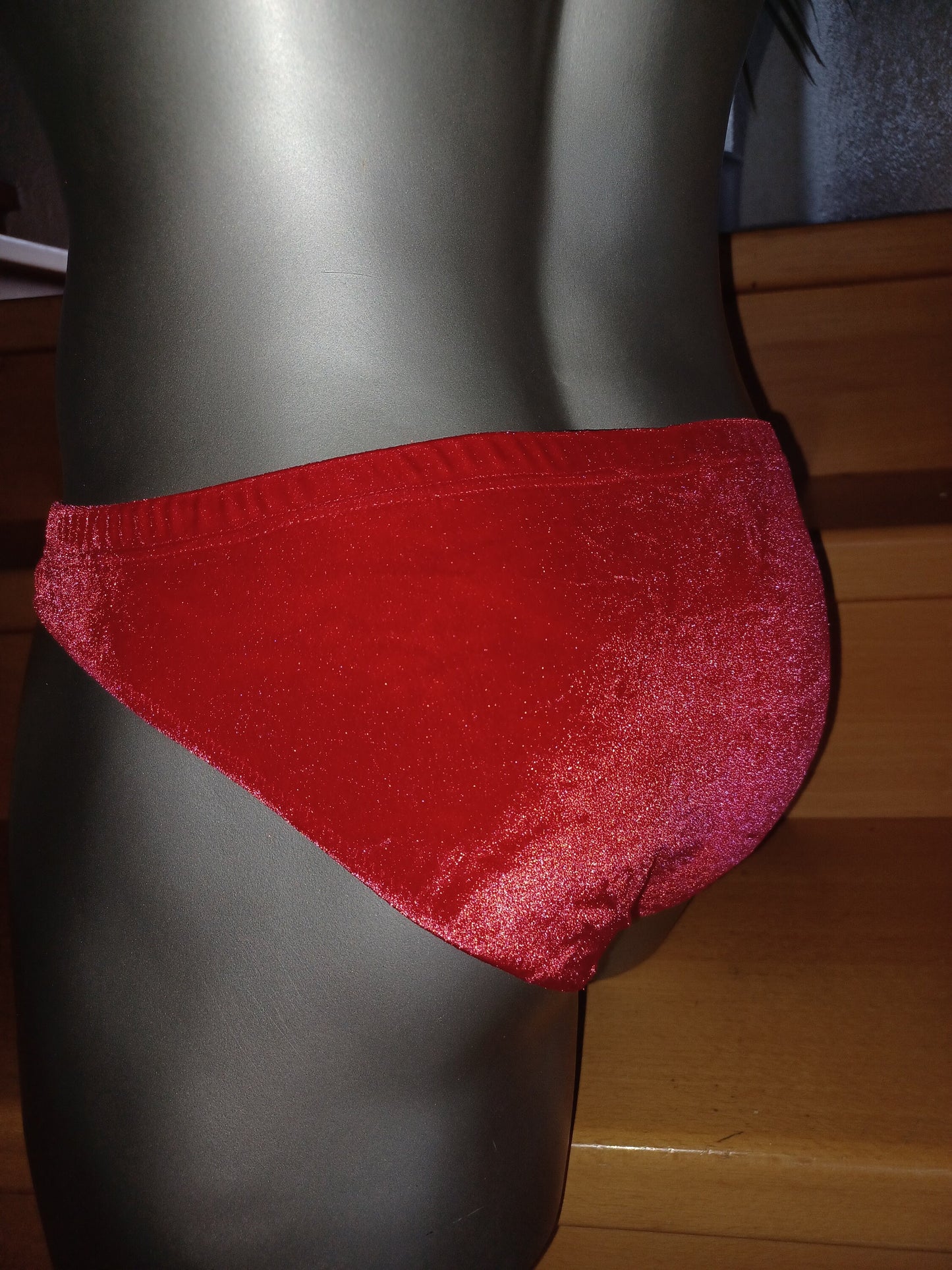 Badehose Herren Slip Ferrari rot Stretch Samt Unikat Gr. M