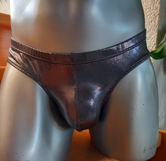 Badehose 3/4 Butt  Herren Dessous Unterwäsche Lingerie elastisches gunmetall metallic Gr. S-XL Unikat