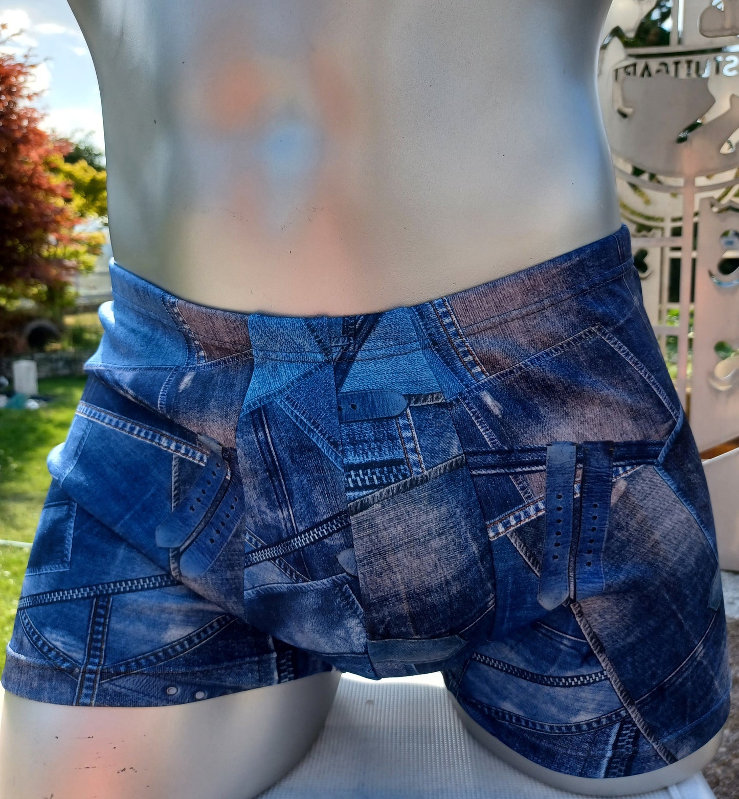 Boxershorts  Badeshorts Herren Dessous Unterwäsche Badehose Lingerie  elastischer Scuba Jersey Gr S, M, L, XL Unikat