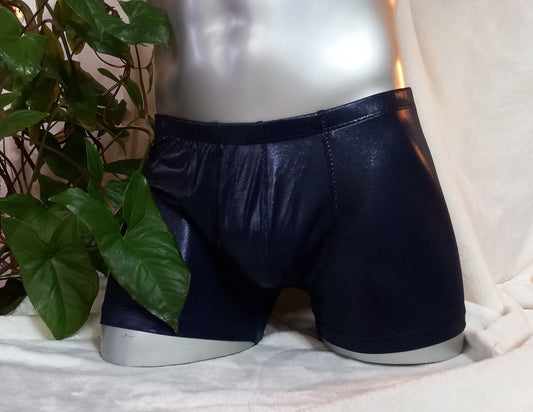 Badehose Boxershorts dunkelblau Metallic Unikat Suspensorium Herren Lingerie Dessous Geschenk Männer Homme Man Male Boy elastischer Lycra