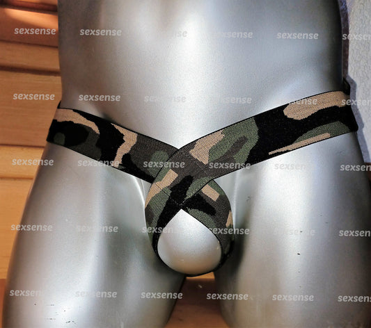 Sling Thong Camouflage Cockstrap ouvert Push Up Slip Herren Toy Gay camouflage armeefarben erhältlich in den Größen S, M, L, XL