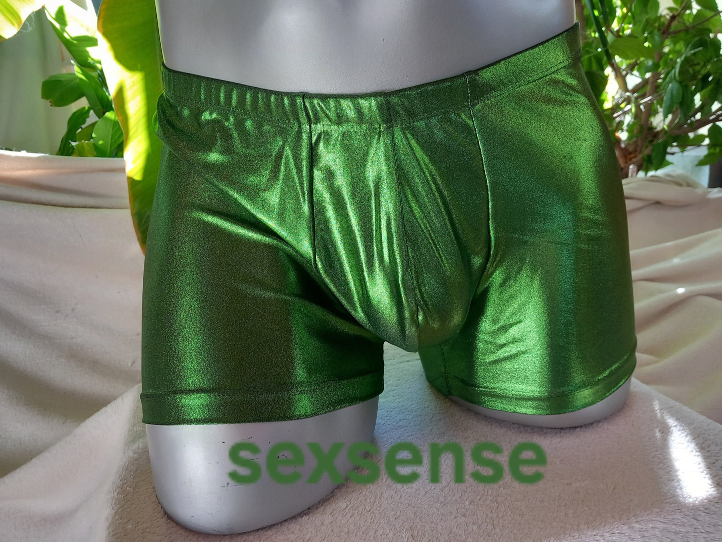 Boxershorts  Badeshorts Herren Dessous Unterwäsche Badehose Lingerie  elastischer Lycra Jersey Gr S, M, L, XL Viper grün metallic