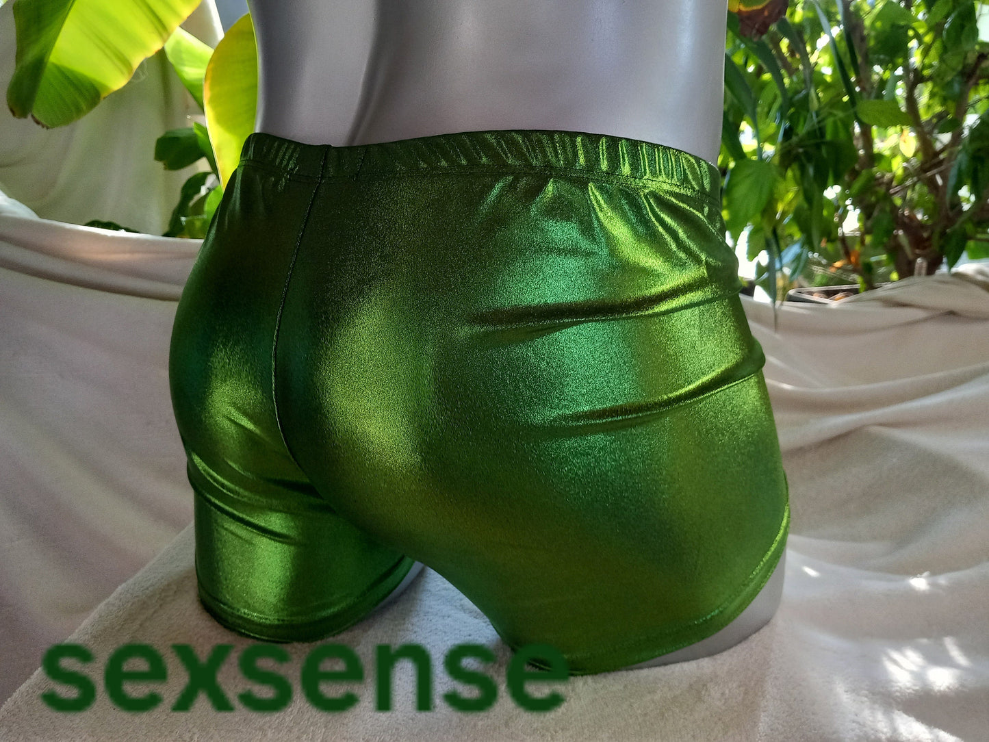 Boxershorts  Badeshorts Herren Dessous Unterwäsche Badehose Lingerie  elastischer Lycra Jersey Gr S, M, L, XL Viper grün metallic